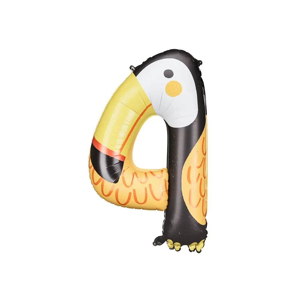 Foil balloon Number 4 - Tucan, 68x91 cm