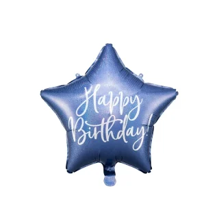 Foil balloon Happy Birthday - 40cm - Navy Blue - FB93-074