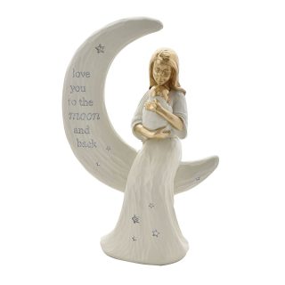 Bambino Mother and Baby Sitting on Moon Figurine "Love You" - BM128