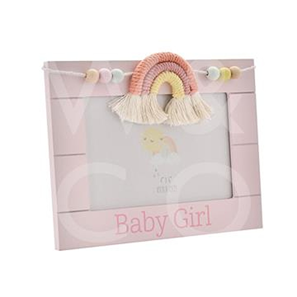 Petit Cheri WoodenPhoto Frame Macrame Rainbow Baby Girl 6x4" - CG1924