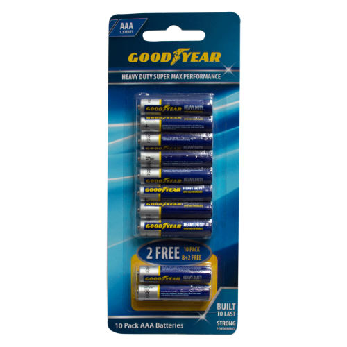 Goodyear AAA Heavy Duty Batteries - 10 Pack