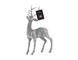 GEM IMPORTS Silver Glittered Stag
