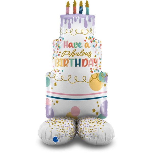 FANCY CAKE HAPPY BIRTHDAY GRABO STANDUP SHAPE MX5 48" PKT - GK70015-P