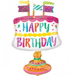 Anagram 24" P35 Fancy Cake With Flags Shape Pkt - 3360801