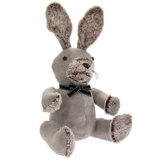 GREY RABBIT DOORSTOP