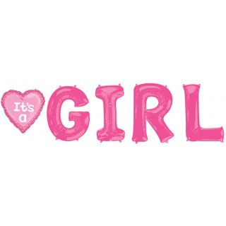 ANAGRAM - IT'S A GIRL BALLOON LETTER BUNCH - P75 - 3095501