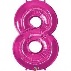 QUALATEX 42" 01CT - NUMBER 8 MAGENTA