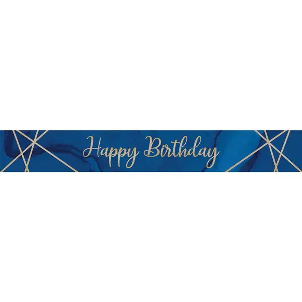 CREATIVE PARTY Navy / Gold Bday Banner 9ft