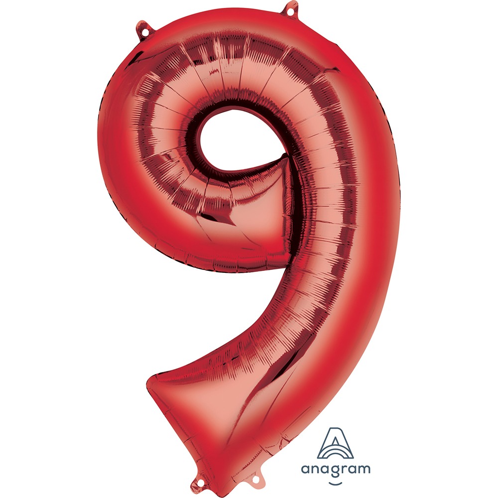 Anagram - Number 9 Red SuperShape Foil balloons - 34" - 2829801