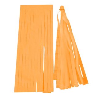 ORANGE BALLOON TASSEL COLLAR 25cm X 15cm 5 PACK INCLUDING STRING