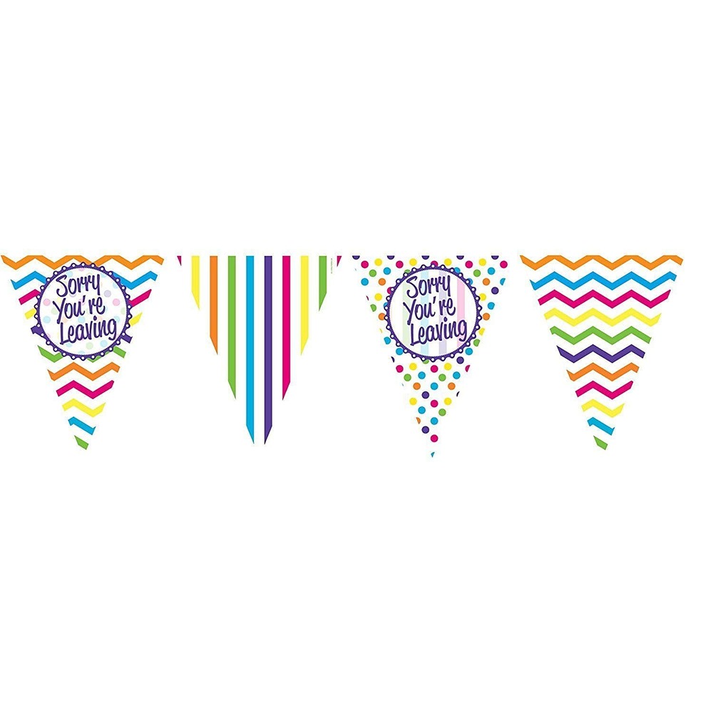 Chevron Stripe Sorry Youre Leaving Paper Flag Bunting