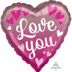 ANAGRAM 18" S40 PINK OMBRE LOVE YOU PKT - 4068301