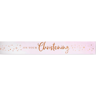 Pink On Your Christening Foil Banner