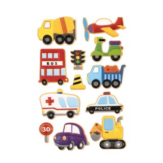 3D Embelished transport Stickers x 12
