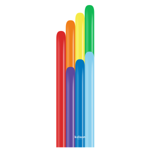 160 Modelling Balloon Standard Rainbow Assorted 50ct Nozzle up - 10123095