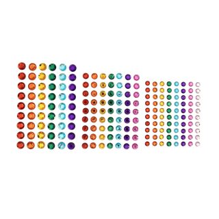Rainbow Adhesive Gems Mixed Sizes