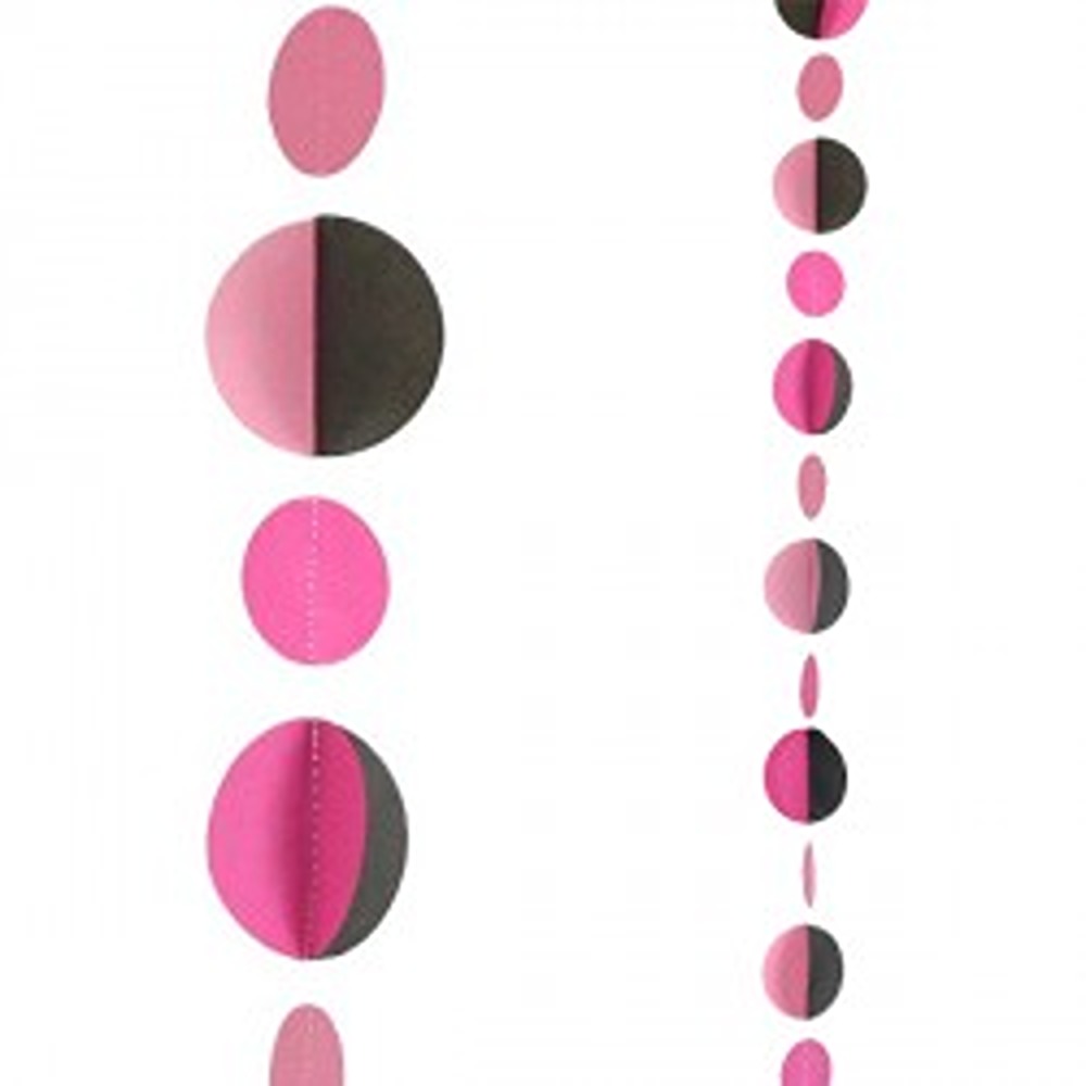 PINK & BLACK CIRCLES 1.2m BALLOON TAILS - 9902830