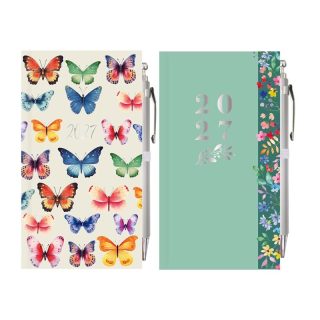 Diary Slim WTV with Pen Butterfly or Floral - 0824/FSC