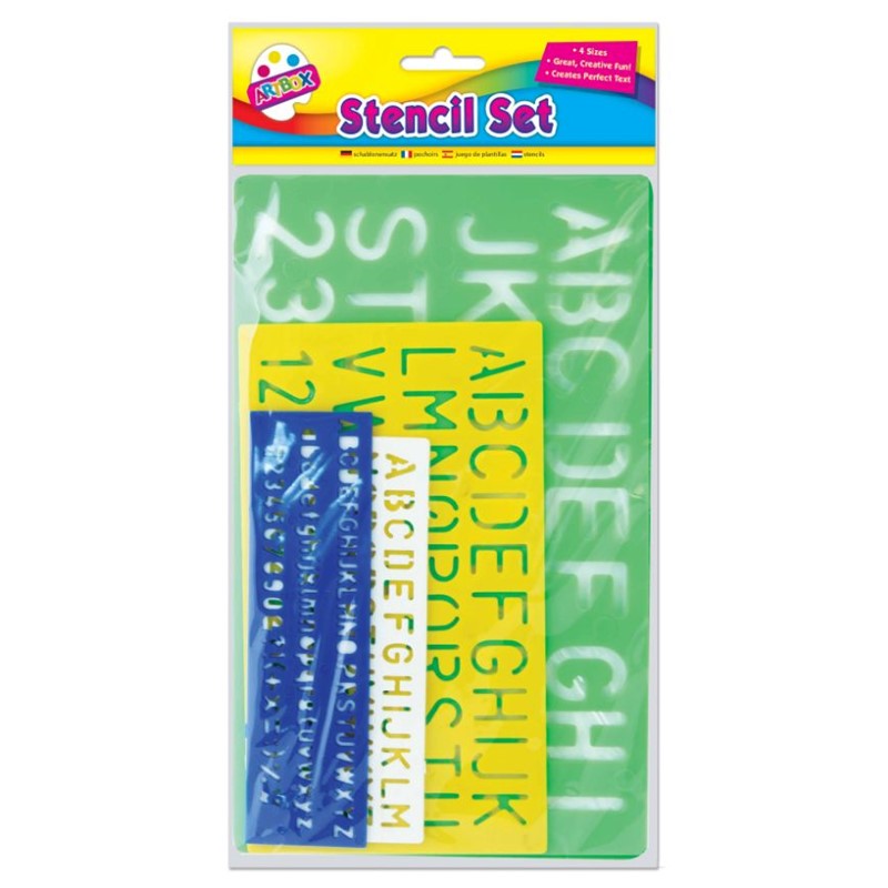 4 Stencil Set, assorted Colours