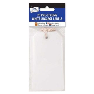 20 White Luggage Labels 12 x 6cm - 4255