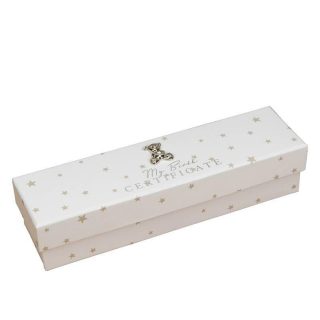 Bambino White Paper wrap Birth Certificate Holder Teddy Icon - CG1739