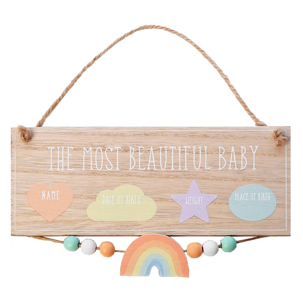 Petit Cheri Hanging Data Plaque "Most Beautiful Baby" - CG1873