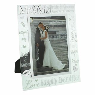 WIDDOP - Mr & Mrs Mirror 3D Words Wedding Frame 5" x 7" - WG60857