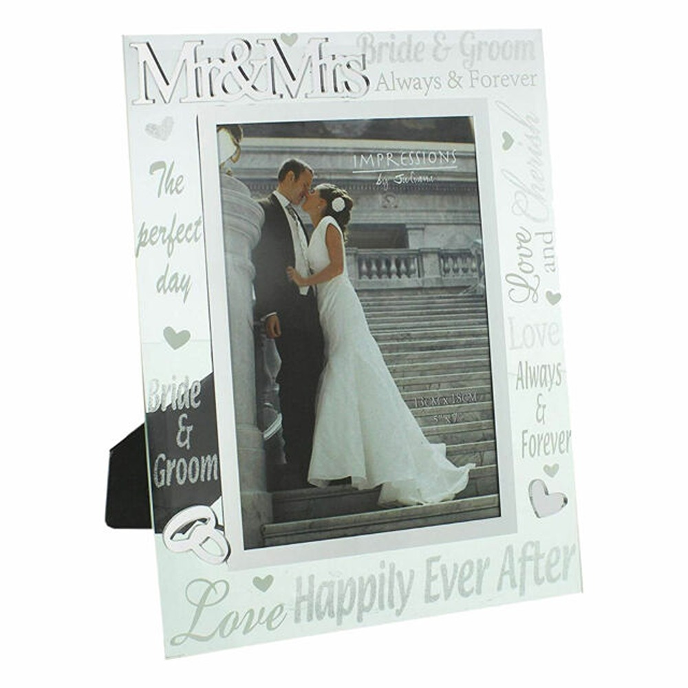 WIDDOP - Mr & Mrs Mirror 3D Words Wedding Frame 5" x 7" - WG60857