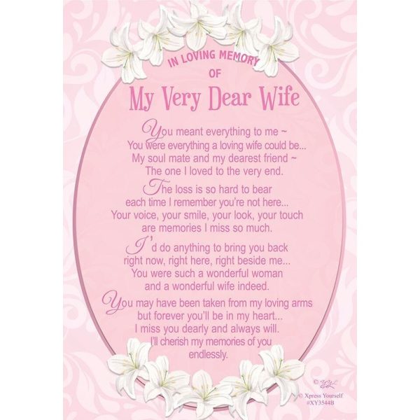 Xpress Yourself - In Loving Memory Of My Very Dear Wife - Grave Card - 6pk - XY3544B