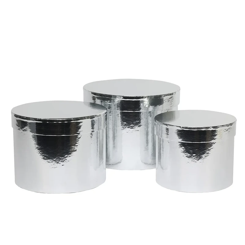 APAC - Metallic Silver Hat Box (Set of 3) - BX2090