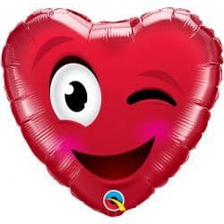 18" smile &  wink heart foil