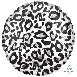 Anagram 18" S15 Snow Leopard Print Animalz Round - 4241401 -