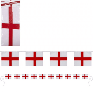 ST GEORGE RAYON BUNTING WITH 10 FLAGS 12" X 8" - 032002
