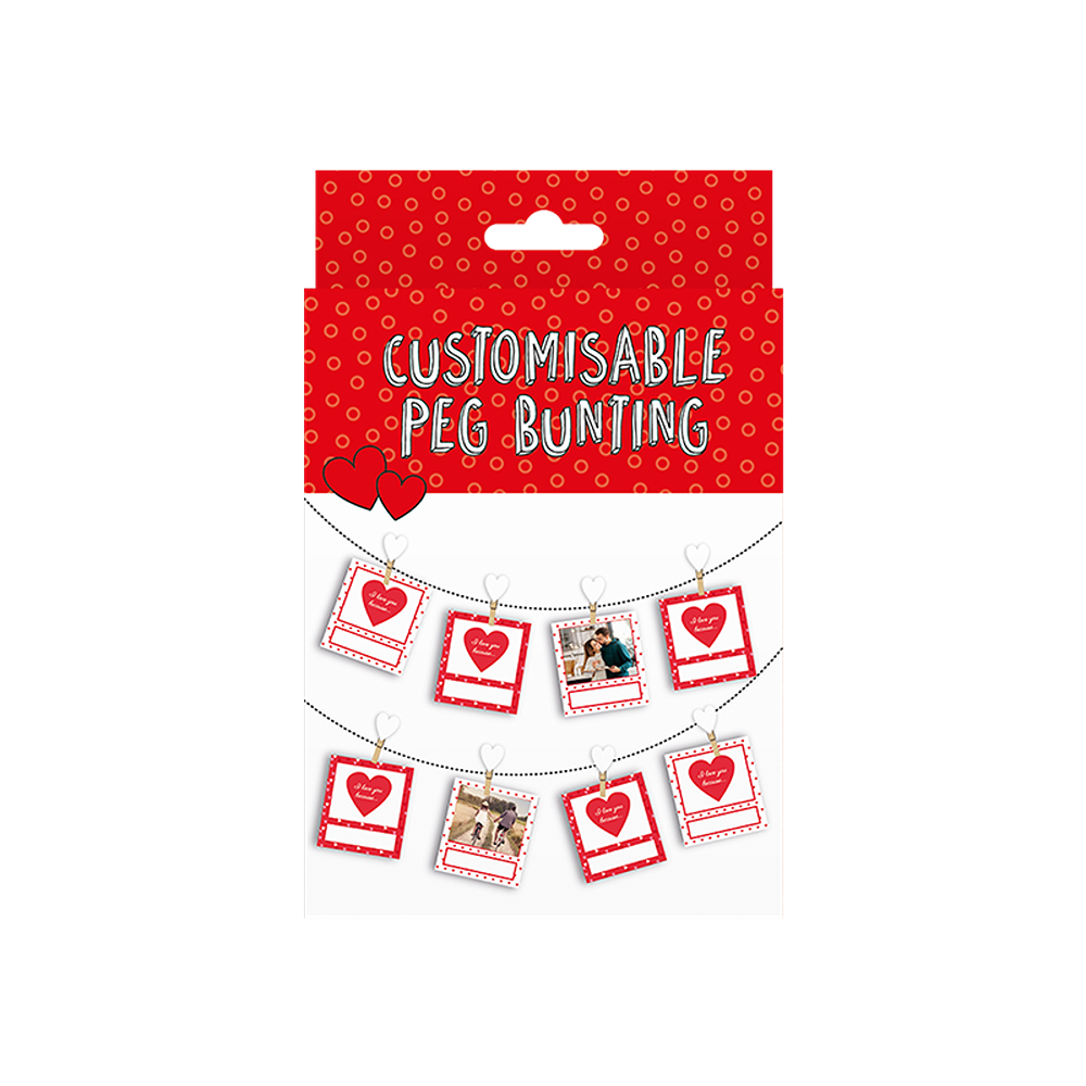 Gem - Valentine's Customizable Peg Bunting 1.5M -VAL5987