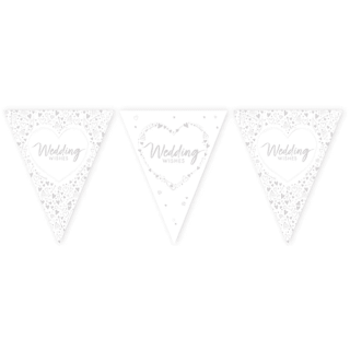 Wedding Wishes Paper Flag Bunting Foil Stamped