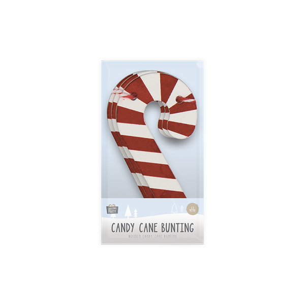 Wooden Candy Cane Bunting 1.5m - XMA5623