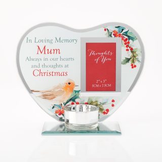 THOUGHTS OF YOU CHRISTMAS PHOTO TEA LIGHT HOLDER - MUM