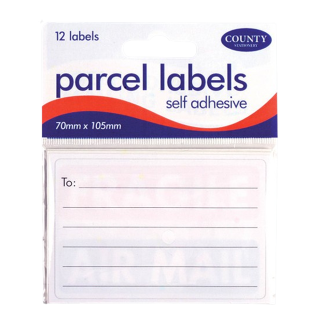 12 Parcel Labels Self Adhesive - C164