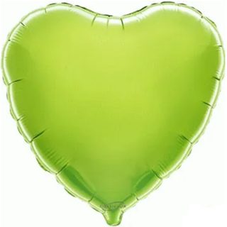 4-inch Lime Green Heart Microfoil Balloon.