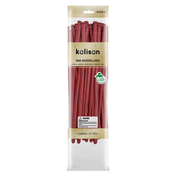 360 - Standard Deep Red Modelling Balloon - 50ct Nozzle Up - 10323525