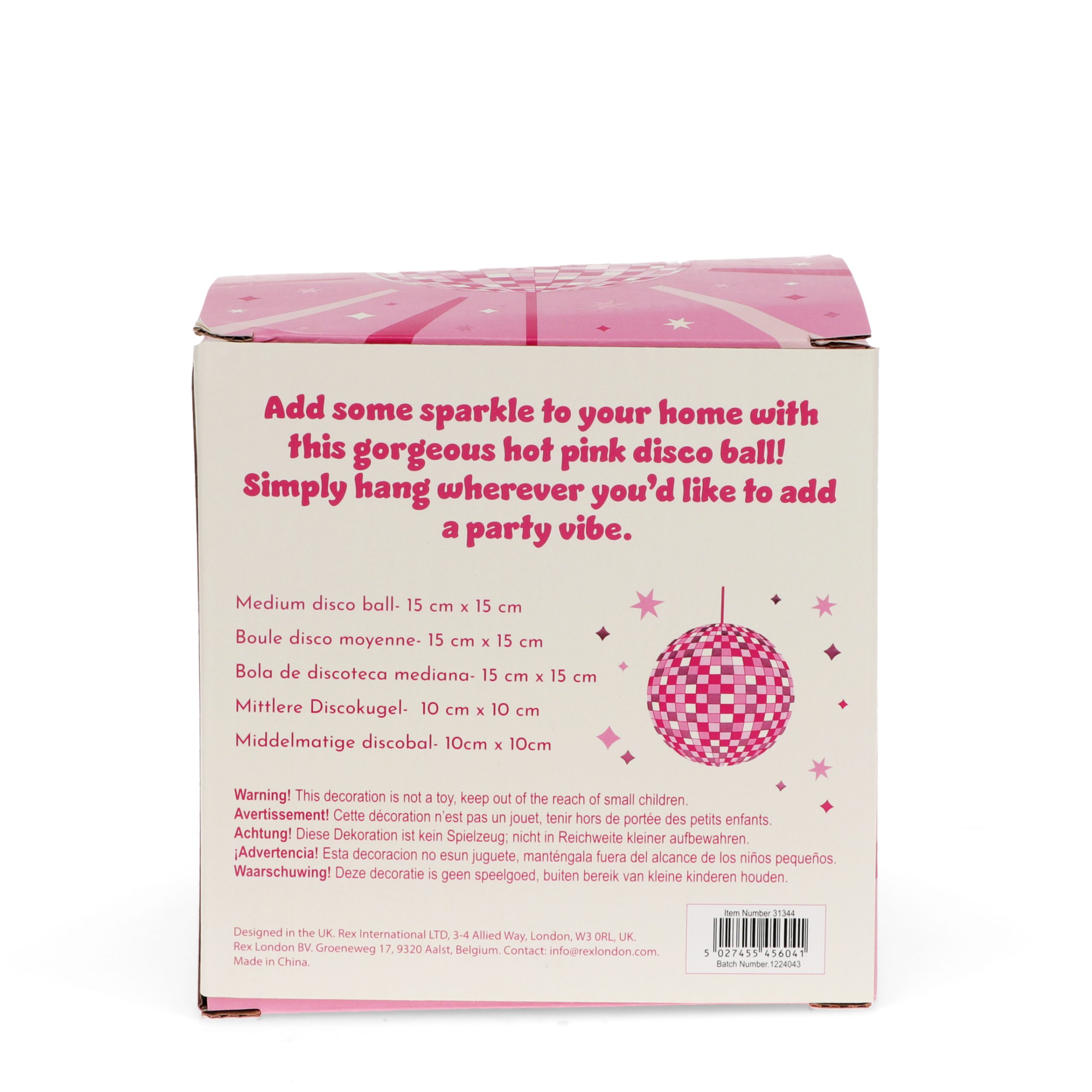 DISCO BALL PINK 15X15CM - Image 3