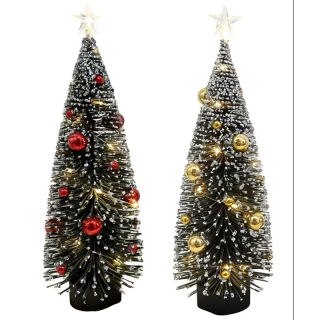 Bauble LED Bristle Tree Red Gold Mix 23cm - BAUBTRE23G