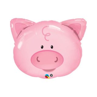 Qualatex 14 inch Playful Pig Mini Foil Balloon (Air Filled)