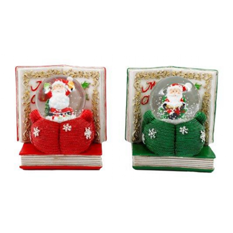 9cm Santa Reading Snow Globe ( 2 Assorted ) - XM6089