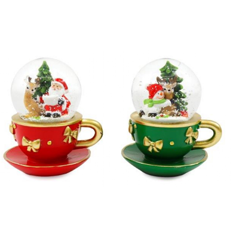 7cm Teacup Santa Snowglobe ( 2 Assorted ) - XM6090