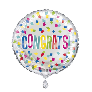 Congrats Confetti Round Foil Balloon - 18" - 53851
