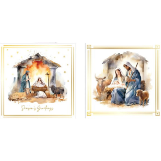 Tallon - 12 XMAS Cards, Acetate Religious Manger - X9095B