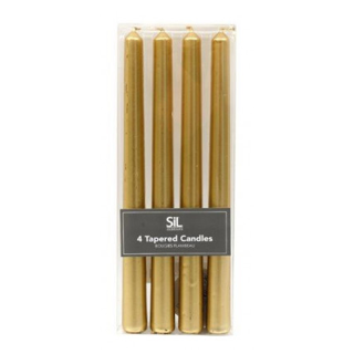 Sifcon - S/4 Gold Taper Candles - CD6065