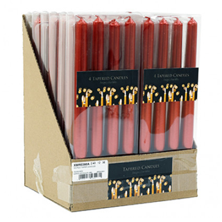 Sifcon - Pk4 Christmas Red Taper Candles - XMR0350A