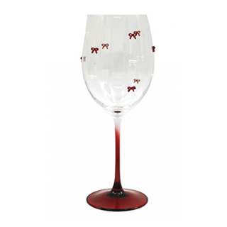 Sifcon - 24.5cm Bow Embossed Wine Glass - XMR4923